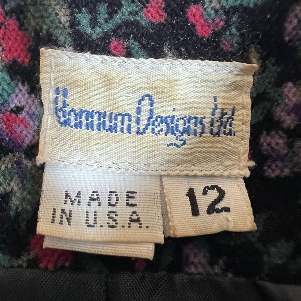 Vintage Kannum Designs Ditsy Floral Blazer Cottagecore Grannycore Women's 12 USA - Picture 7 of 9